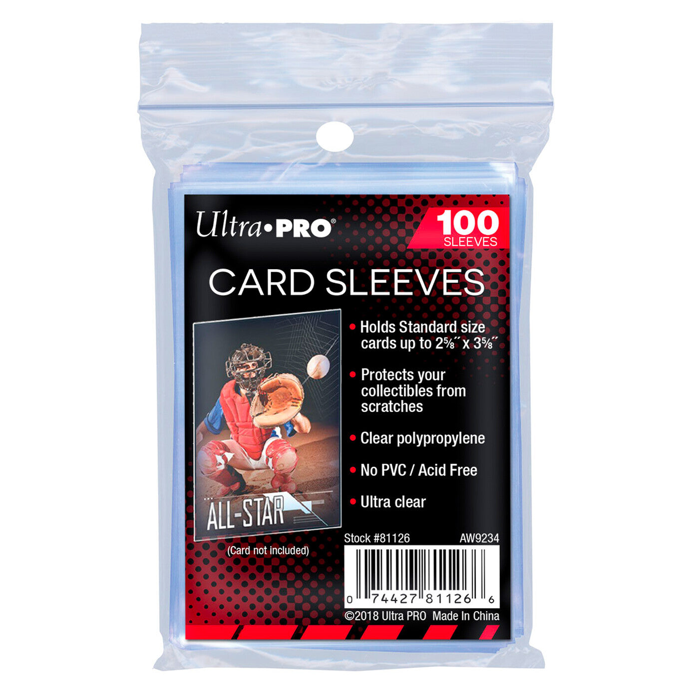 ULTRA PRO - Card Sleeve - 2-1/2" X 3-1/2" Soft Card Sleeves (PK100)