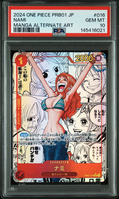 PSA 10 - Nami OP01-016 PRB01 Manga Alternate Art Japanese - One Piece #4