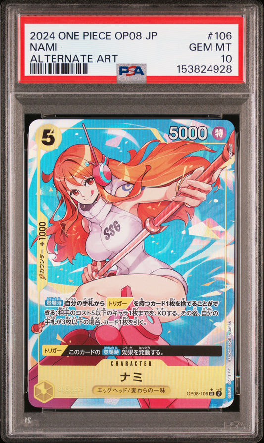 PSA10 Nami SR (Alt Art) OP08-106 Two Legends One Piece Card Japanese #2