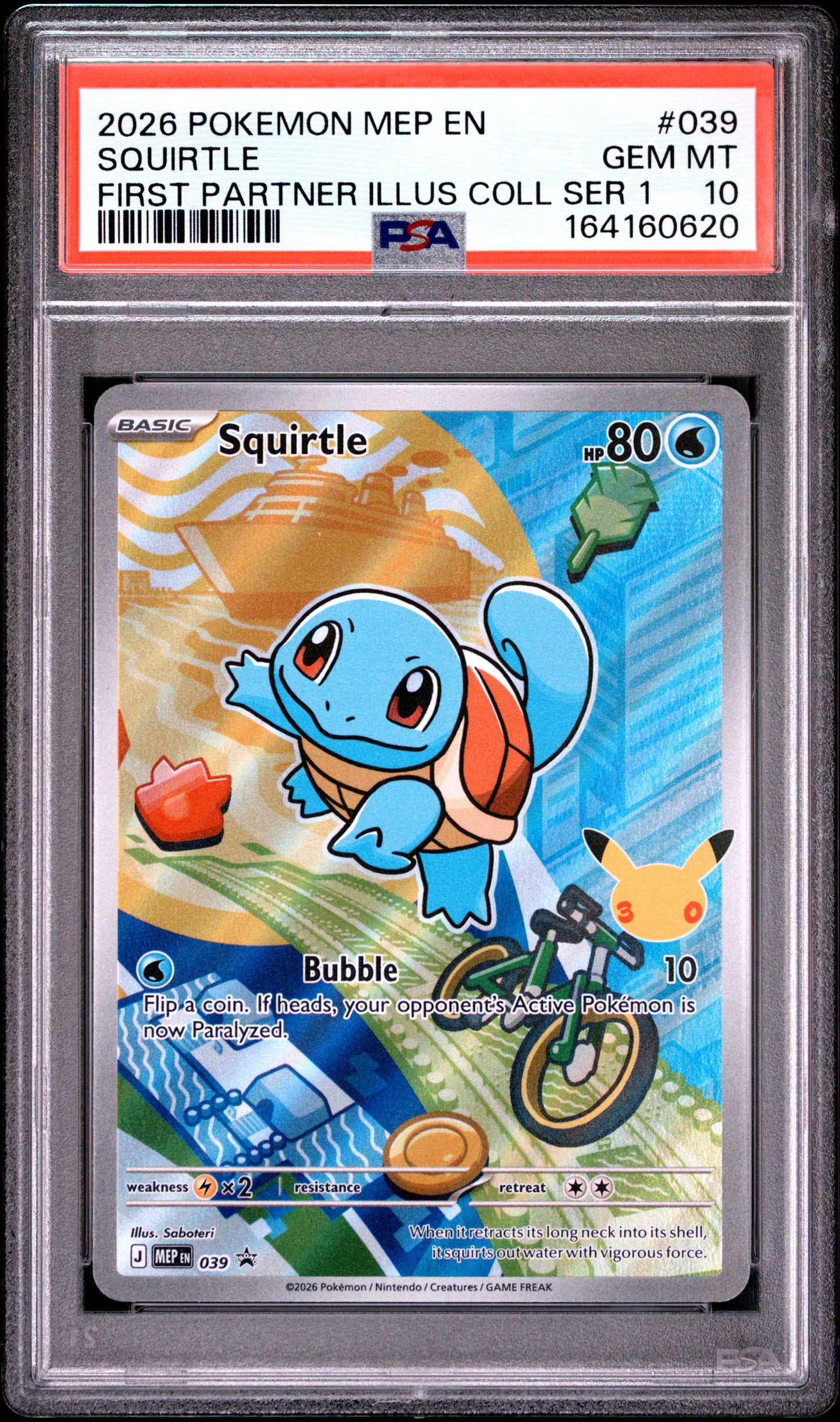 PSA 10 Squirtle 039 MEP Promo First Partner Illustration Collection 1