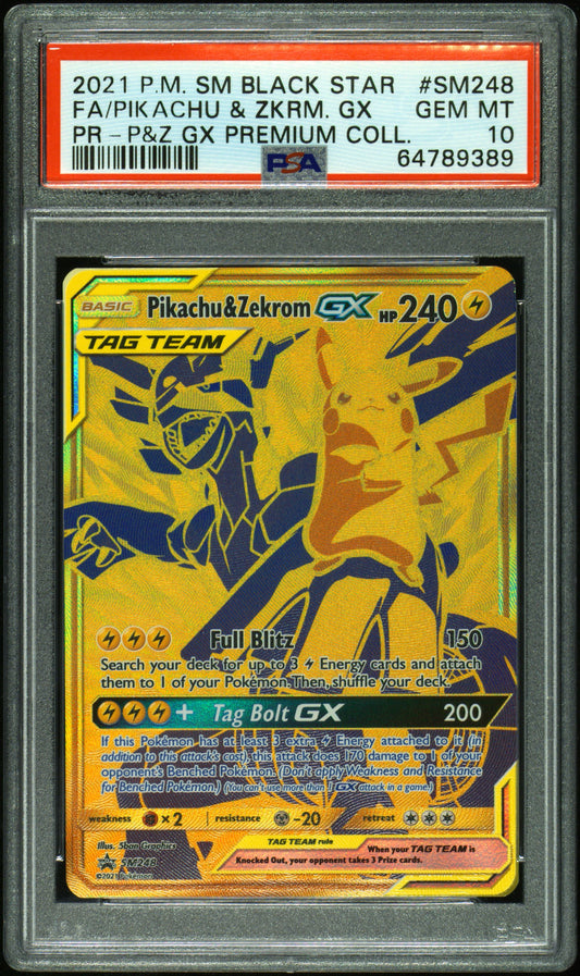 PSA10 - Pikachu Zekrom GX SM248 Black Star Promo #1